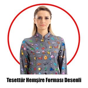 Tesettür Hemşire Forması Desenli